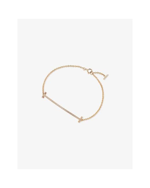 Tiffany & Co Metallic Tiffany T Smile 18Ct- And Diamond Bracelet