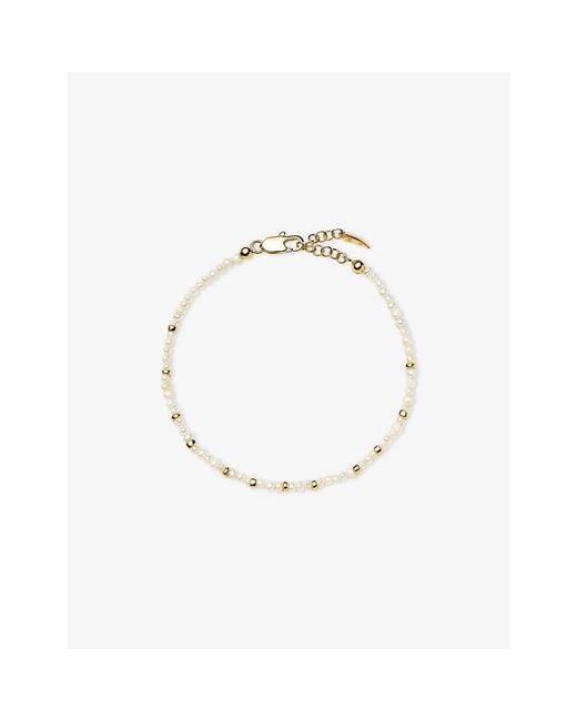 Missoma Metallic Micro Pearl 18Ct-Plated Brass Beaded Bracelet