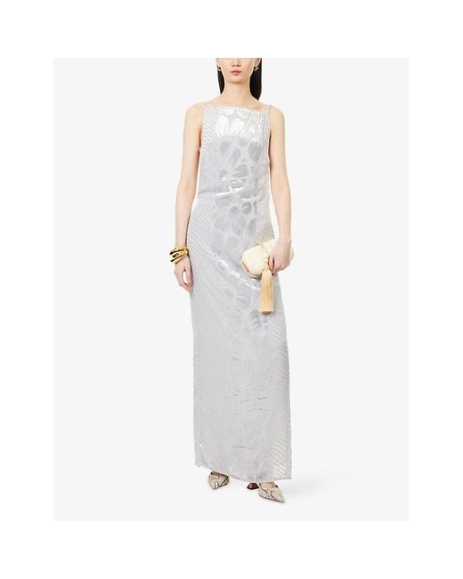 Sir White Ventura Open-Back Woven Gown