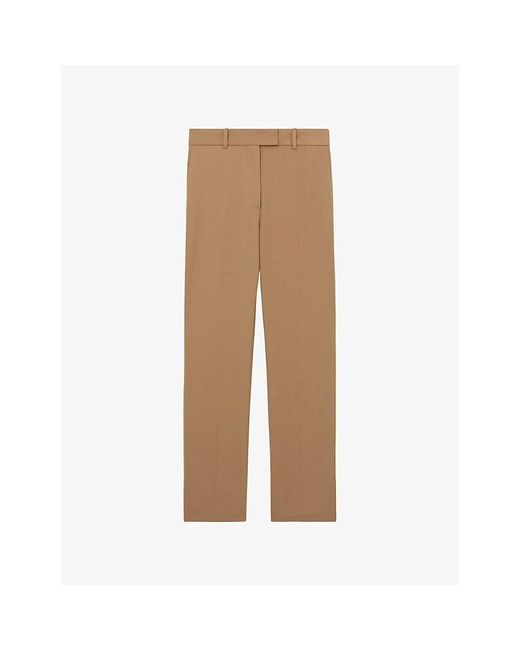 Reiss Natural Jade Straight-Leg Stretch Wool-Blend Trousers