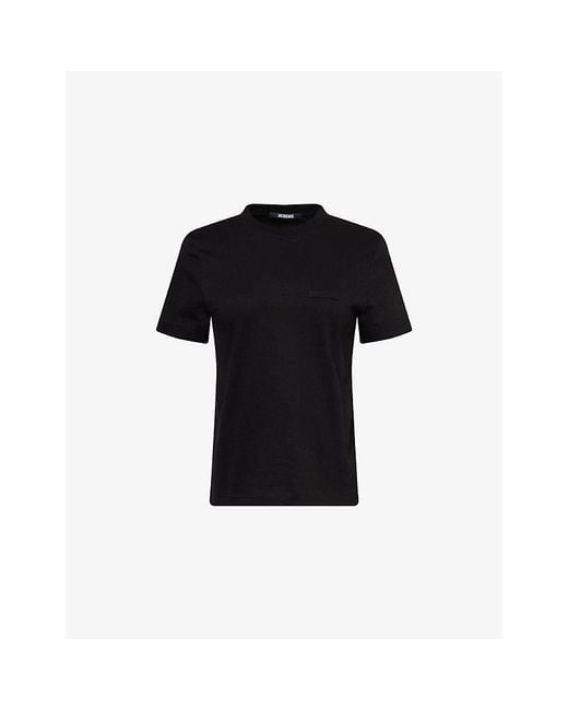 Jacquemus Black Le T-Shirt Grosgrain-Logo Cotton-Jersey T-Shirt