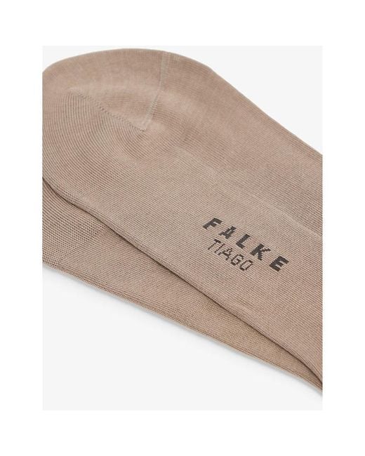 Falke White Logo-Print Stretch-Cotton Blend Socks for men