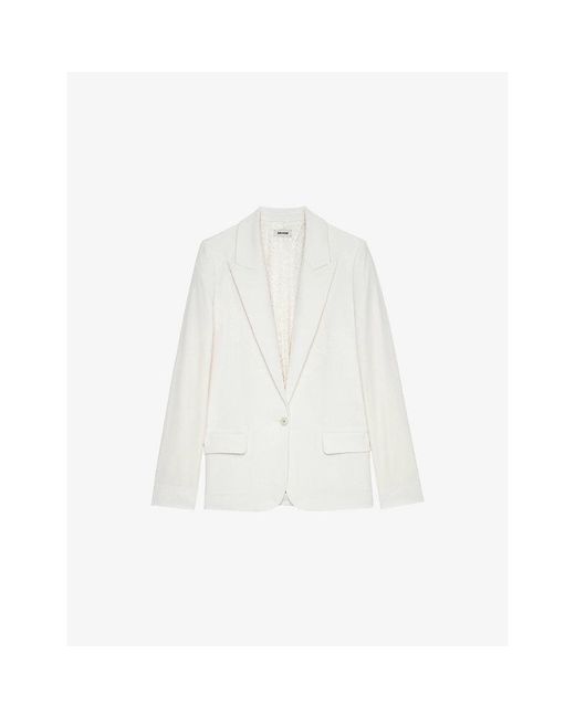 Zadig & Voltaire Blue Voyage Single-Breasted Woven Jacket