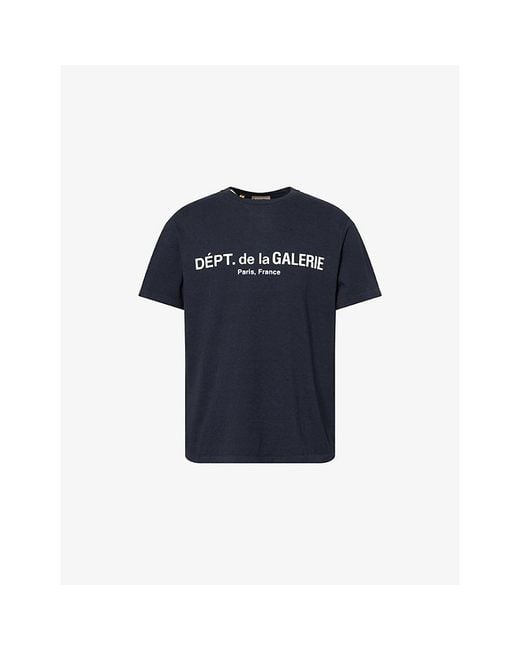 GALLERY DEPT. Blue Logo-Print Crew-Neck Cotton T-Shirt for men