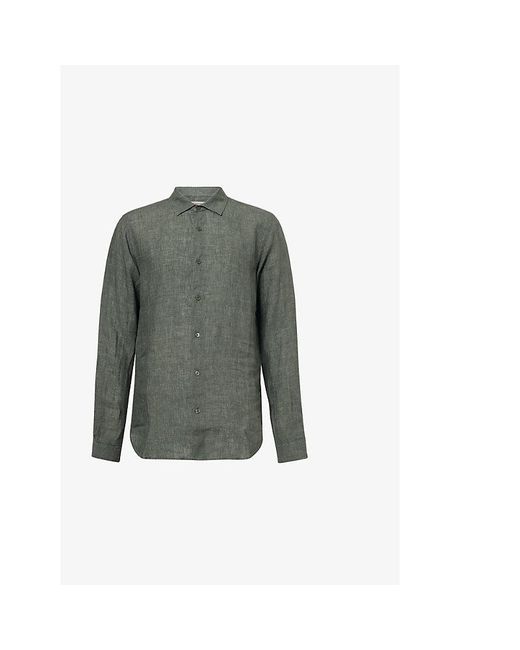 Orlebar Brown Green Giles Regular-Fit Linen Shirt for men