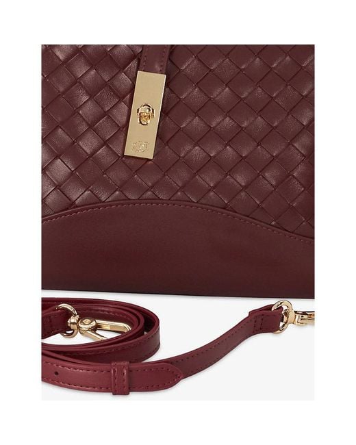 Dune Brown Dorset Woven Leather Shoulder Bag
