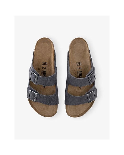 Birkenstock Blue Arizona Two-Strap Suede Sandals for men