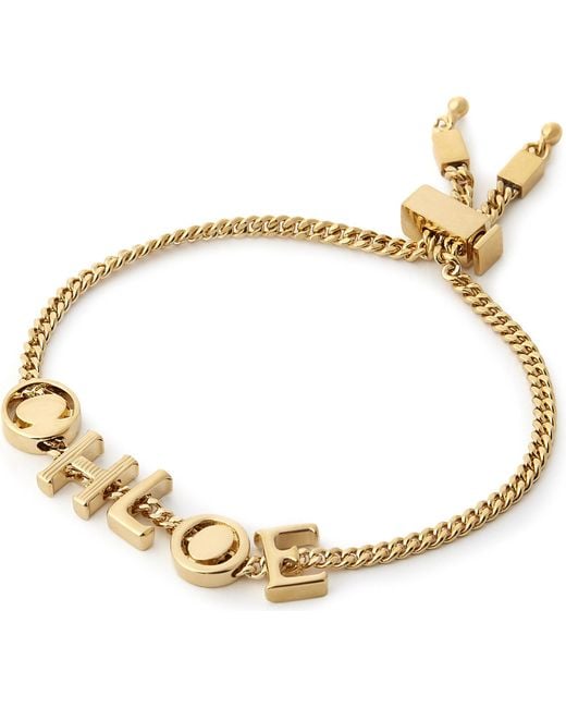 Chloé Metallic Letter Charm Bracelet