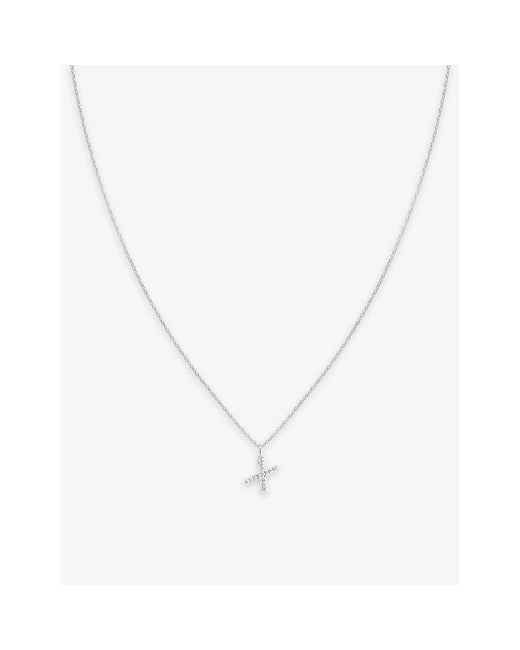 Astrid & Miyu Metallic Initial X-Plated Sterling- And Cubic Zirconia Pendant Necklace