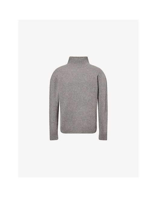 The Elder Statesman Men's Gray Relaxed-Fit Turtleneck Cashmere Sweater