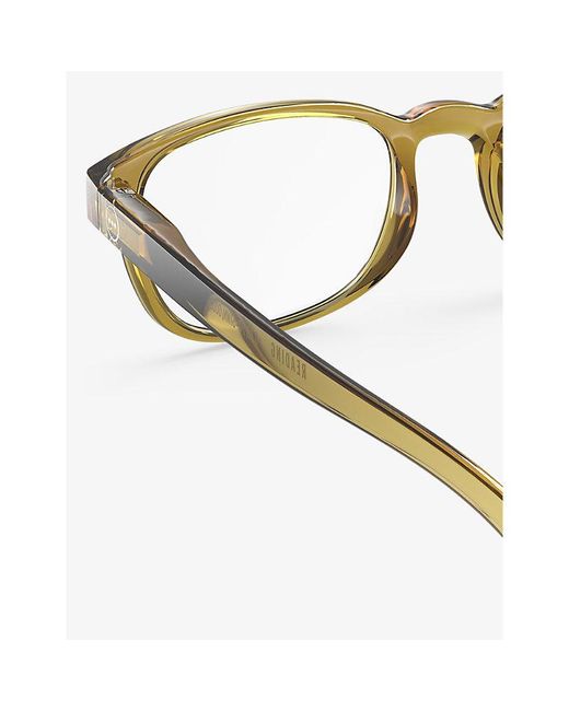 Izipizi Metallic #B Square-Framed Havane Reading Glasses for men
