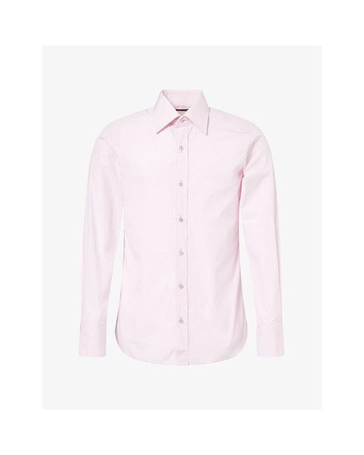 Tom Ford Pink Slim Fit Cotton-Poplin Shirt for men