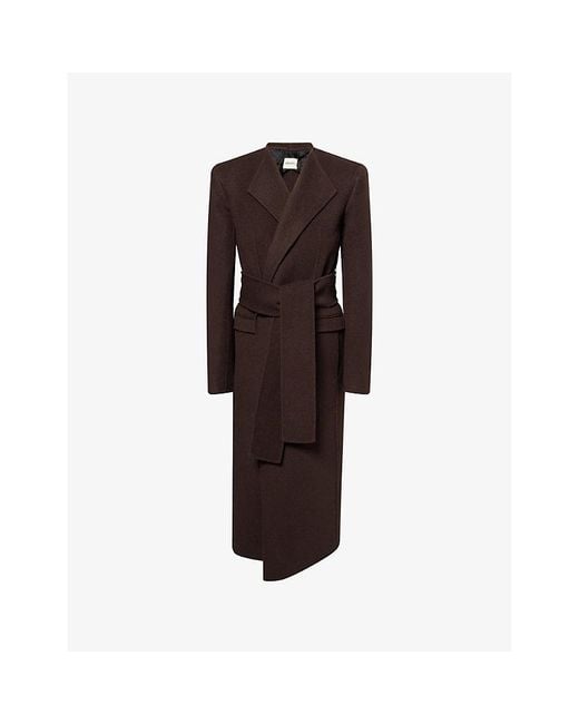 Khaite Brown Jelson Belted Wool Coat