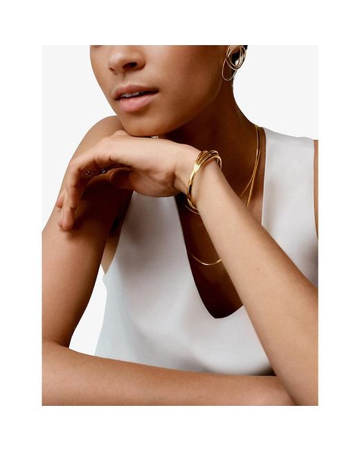 Monica Vinader Metallic Nura Wrap 18Ct-Plated Vermeil Sterling- Bangle Bracelet