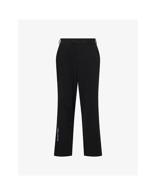 Malbon Black Magnolia Straight-Leg Stretch-Woven Trousers for men