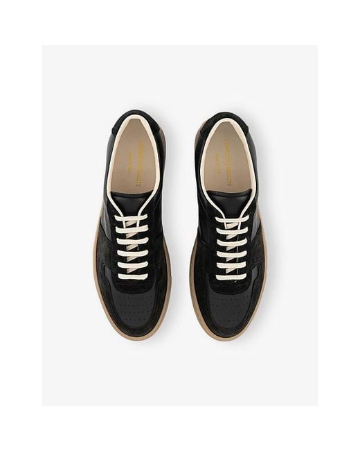 Common Projects Black Bball Slim Gum Sole Leather Trainers for men