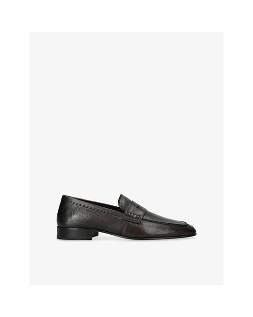 Dries Van Noten Black Collapsible-Back Leather Loafers for men