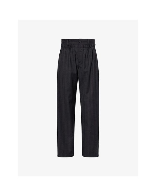Isabel Marant Blue Mayera Wide-Leg Wool Trousers