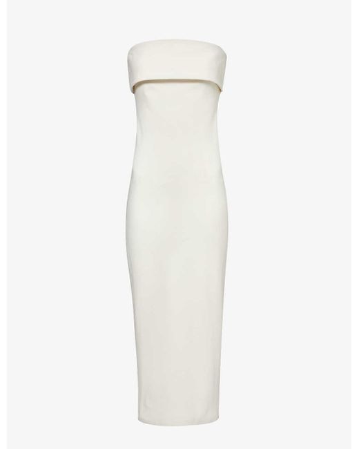 Entire studios White Lap Strapless Stretch-cotton Midi Tube Dress