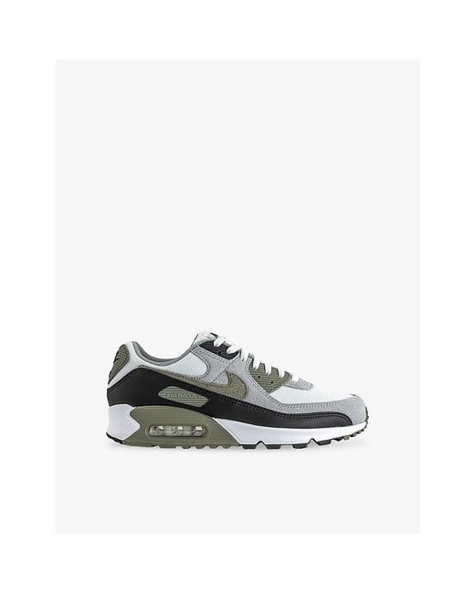 Nike White Air Max 90 Suede And Mesh Trainers for men