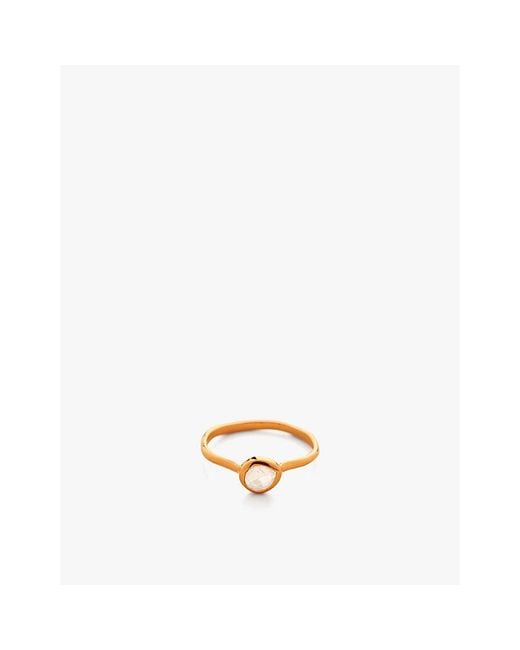 Monica Vinader White Mv Siren Gemstone Small 18Ct Vermeil Ring