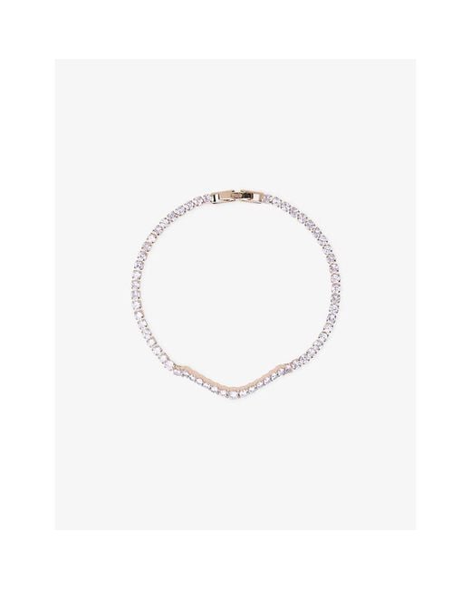Maje White Cascade-Plated Brass And Rhinestone Necklace