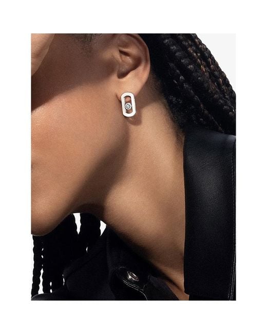 Messika White So Move 18Ct And 0.23Ct Diamond Earrings