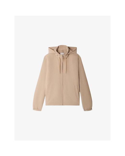Sandro Natural Hooded Zip-Up Shell Jacket for men