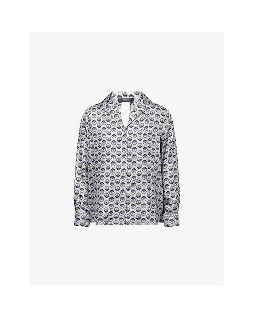 Weekend by Maxmara Oncia Graphic-Print Silk Shirt in Blue | Lyst