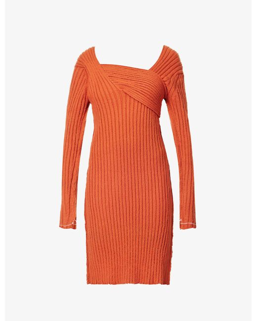 Amy Lynn Ribbed Cotton-knit Mini Dress in Rust (Orange) | Lyst Canada