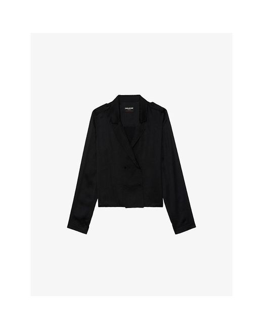 Zadig & Voltaire Black Tussi V-Neck Woven Shirt