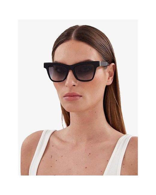Saint Laurent Gray Ys000436 Rectangle-frame Acetate Sunglasses