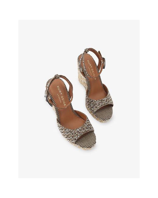 Kurt Geiger Metallic Espadrille Wedge Heeled Woven Sandals