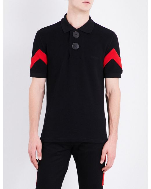 Givenchy Black Oversized Button-detailed Cotton-piqué Polo Shirt for men