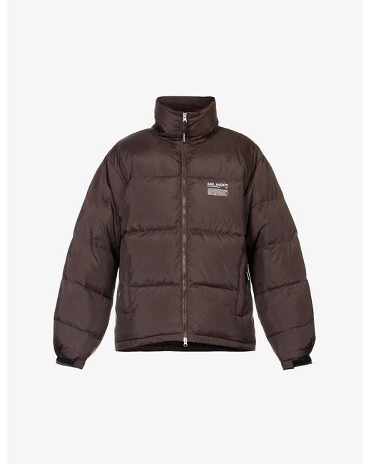 Axel Arigato Observer Funnelneck Padded Shelldown Jacket in Brown for