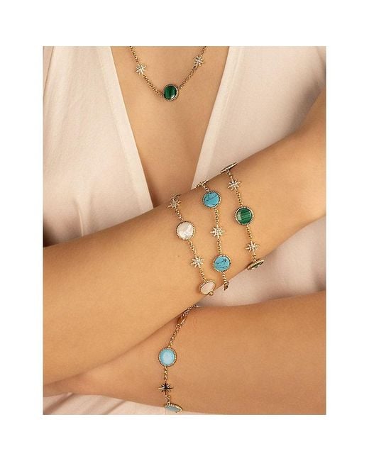 Apm Monaco Blue Nacre Météorites 18Ct-Plated Bracelet