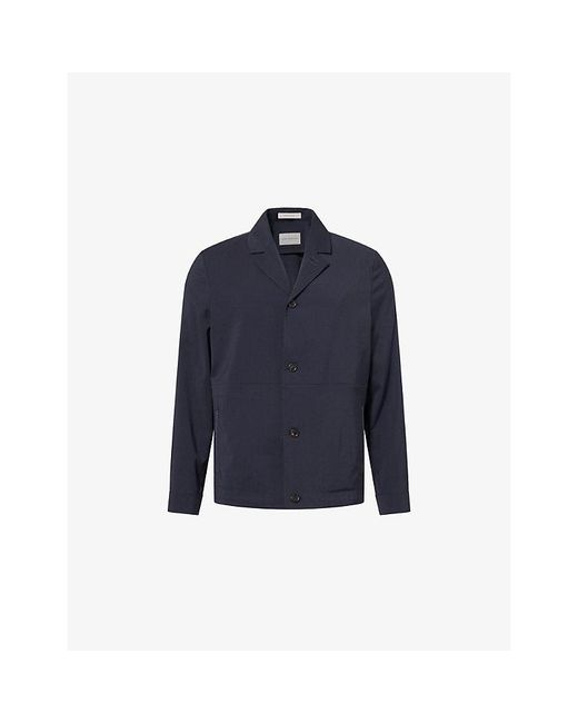 Corneliani Blue Classic-Collar Slip-Pocket Wool Jacket for men