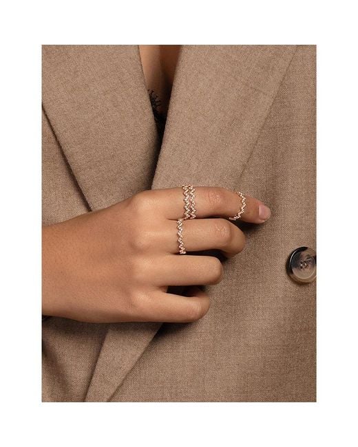 Apm Monaco Metallic Up And Down Rose-Alloy And Cubic-Zirconia Ring