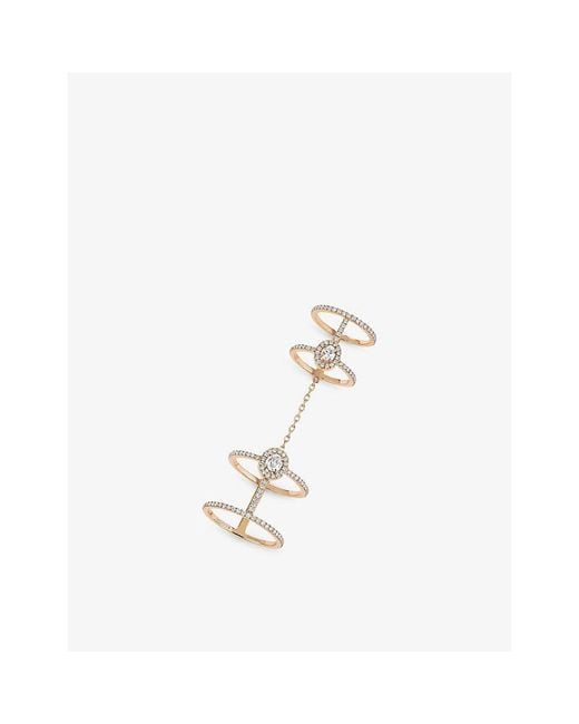 Messika White Glam'Azone Double Diamond Pavé Ring
