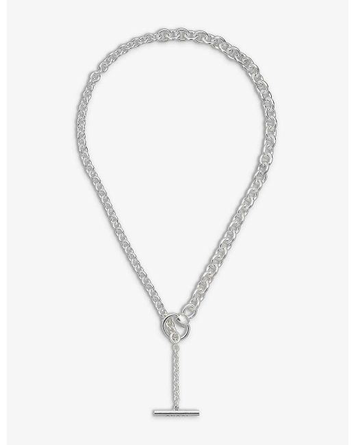 Gucci White Horsebit T-bar Sterling- Necklace