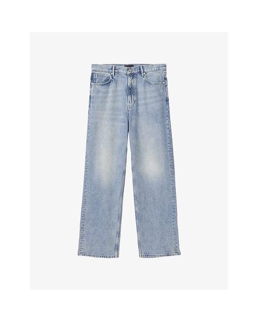 AllSaints Blue Mullen Straight-Leg Faded Denim Jeans for men