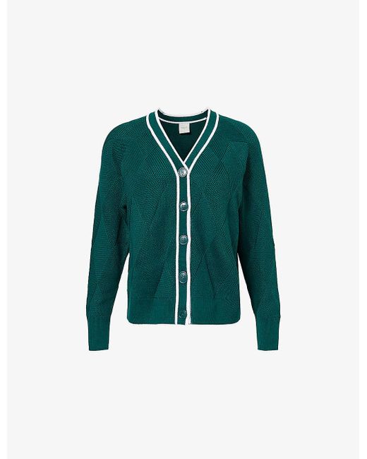 Varley Green Dorset Relaxed-fit Cotton-knit Cardigan X