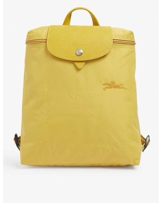 Longchamp Le Pliage Green Recycled Nylon Backpack in Yellow | Lyst