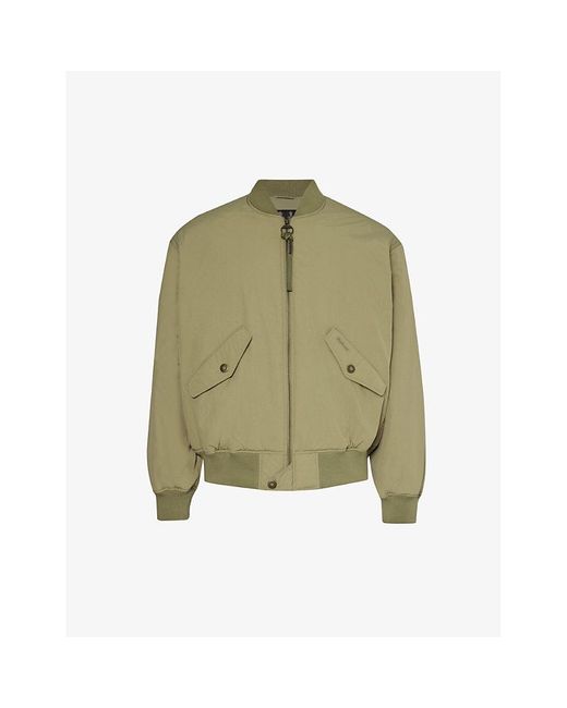 Barbour Green Brand-embroidered Boxy-fit Recycled-polyamide Bomber Jacket Xx for men