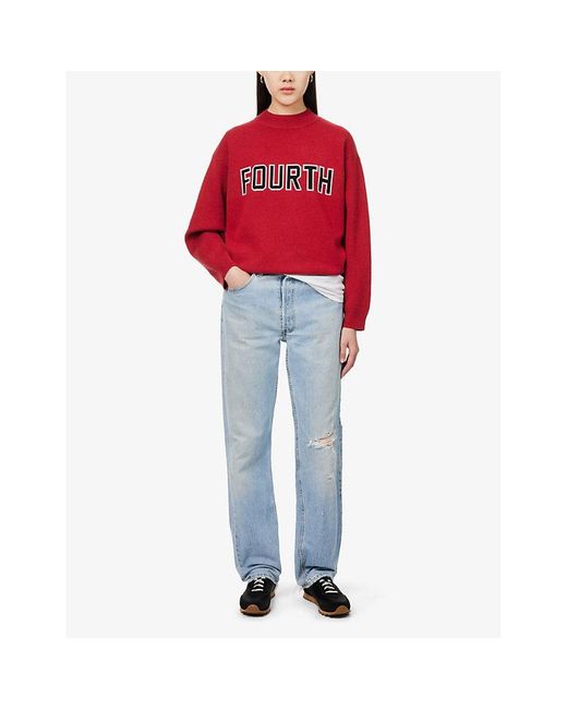 4th & Reckless Red Lidia Knitted Sweatshirt