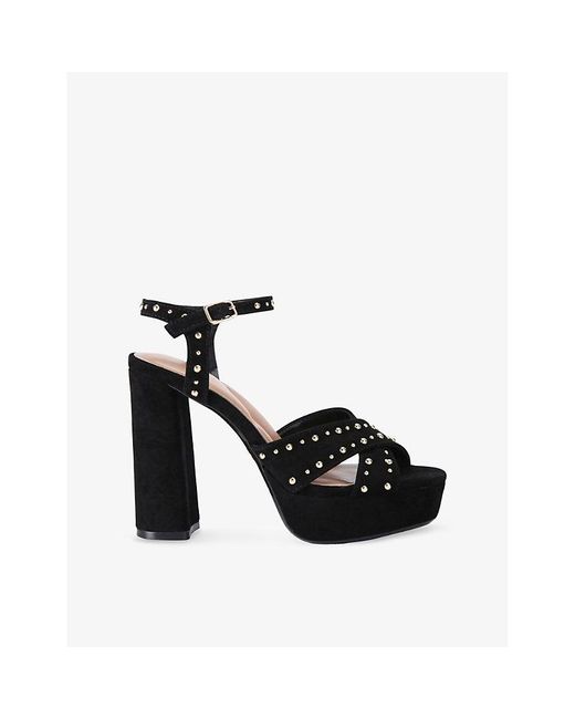 Carvela Kurt Geiger Black Cinzia Platform Suede Heeled Sandals