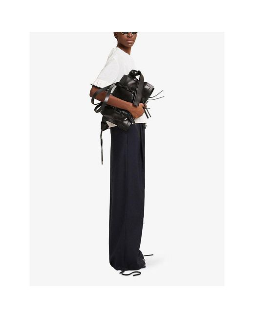 Marni White Keyhole-Detail Pleated-Detail Silk-Blend Top