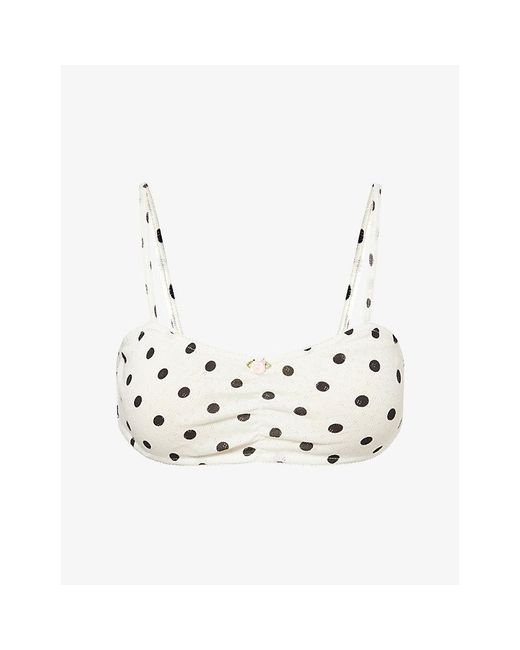 THE NAP CO Metallic Pointelle Cotton-Knit Crop Top