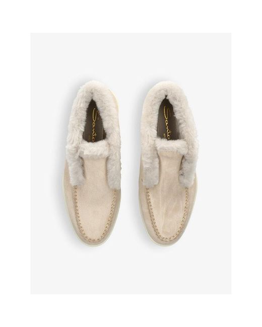 Santoni Natural Fortune Embossed-Branded Suede Ankle Boots