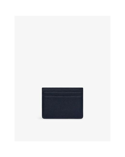 Sandro Blue Logo-Embossed Leather Card Holder for men